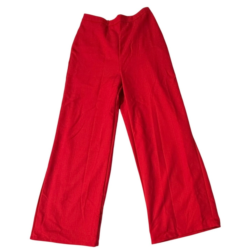 Lulus Red Wide Leg Dress Pants High Waisted‎ Textured Trousers Size L